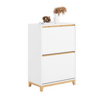 SCHUHSCHRANK Weiß-Natur - Weiß/Naturfarben, Holz/Holzwerkstoff (60/91/34cm) - SoBuy