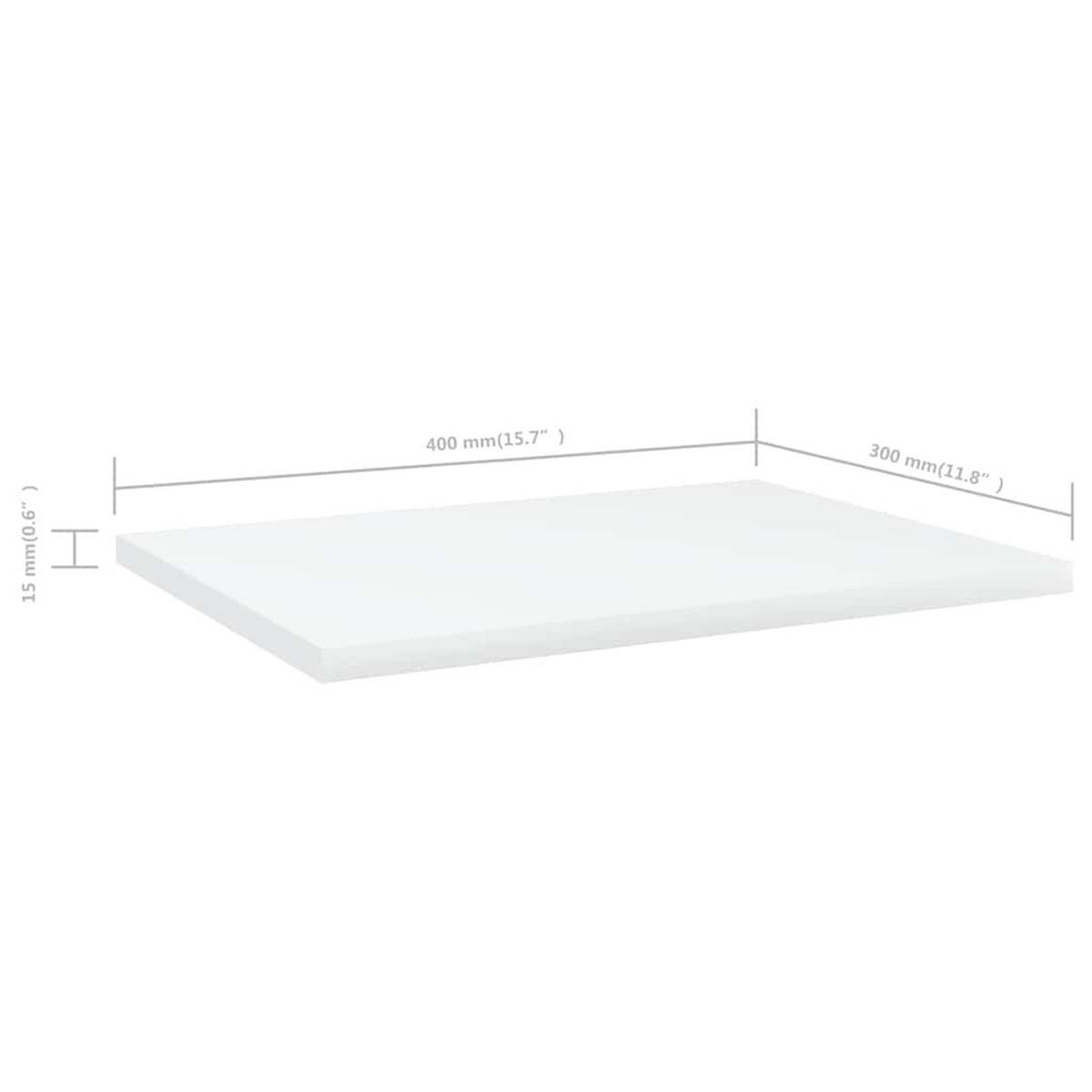 BÜCHERREGAL-BRETTER 4Er Set Weiss 40/30/1,5 Cm Holzwerkstoff - Weiß, Holzwerkstoff (30/1.5/40cm) - vidaXL