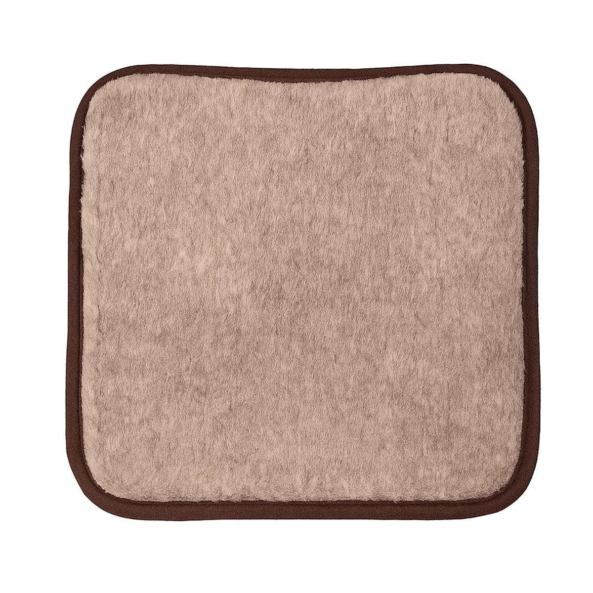 SITZKISSEN Merino Schurwolle Weiches Wollkissen Rechteckig 40/40 cm - Braun, Fell (40/40cm) - Provellus