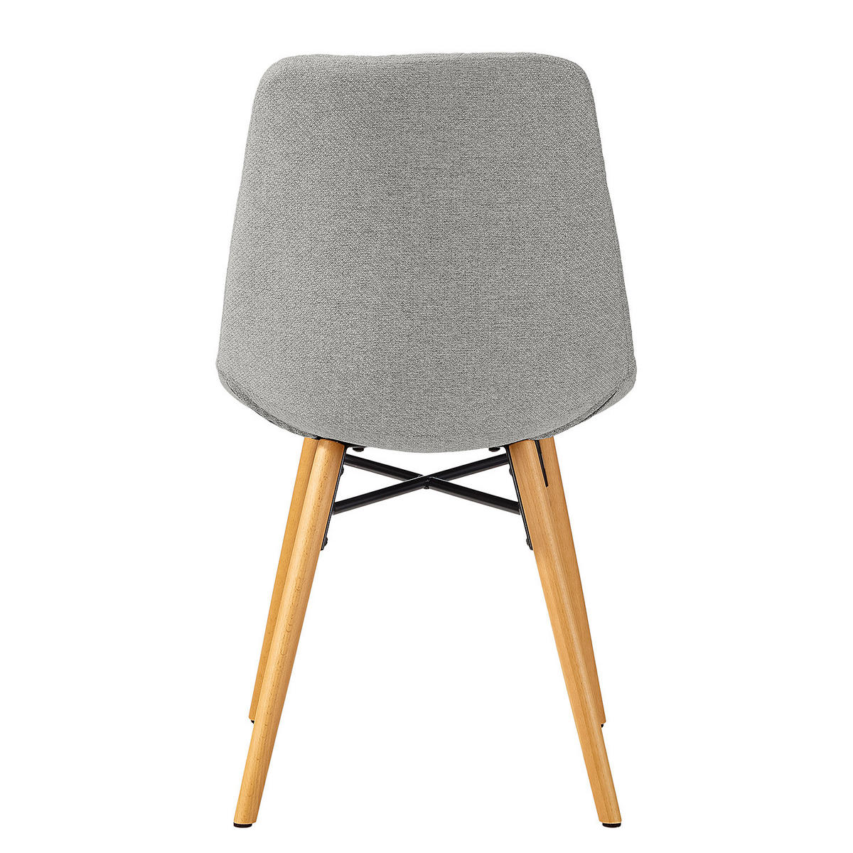 POLSTERSTUHL - Webstoff - Hellgrau, Holz (46/85/57cm) - home24