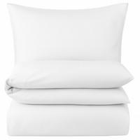 MAKO-SATIN-BETTWÄSCHE 155x240 cm aus 100% Baumwolle mit Reißverschluss, Uni Bettbezug 155 x 240 - Weiß - Weiß, Textil (155/240cm) - Carpe Sonno