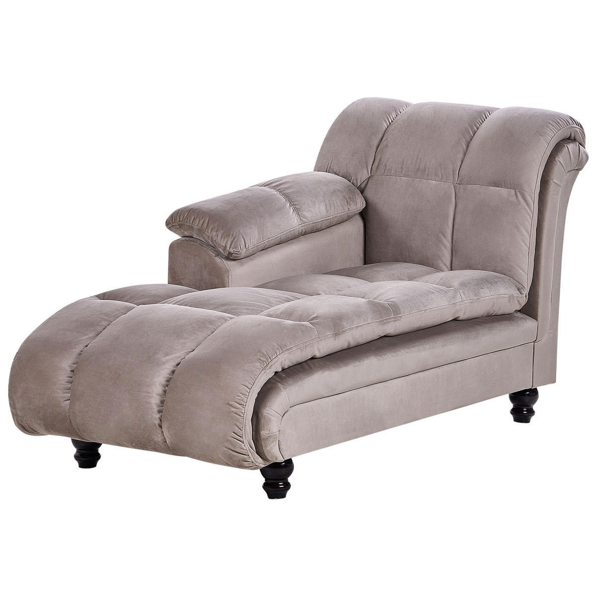 CHAISELONGUE taupe rechtsseitig Lormont - Braun, Textil (141/76/70cm) - Beliani