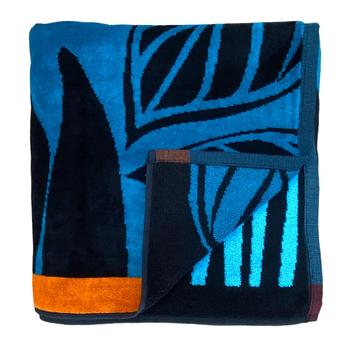 STRANDTUCH Frottee Velours Jacquard Kala 140x180 400g/m² - Blau, Textil (140/180cm) - LE COMPTOIR DE LA PLAGE