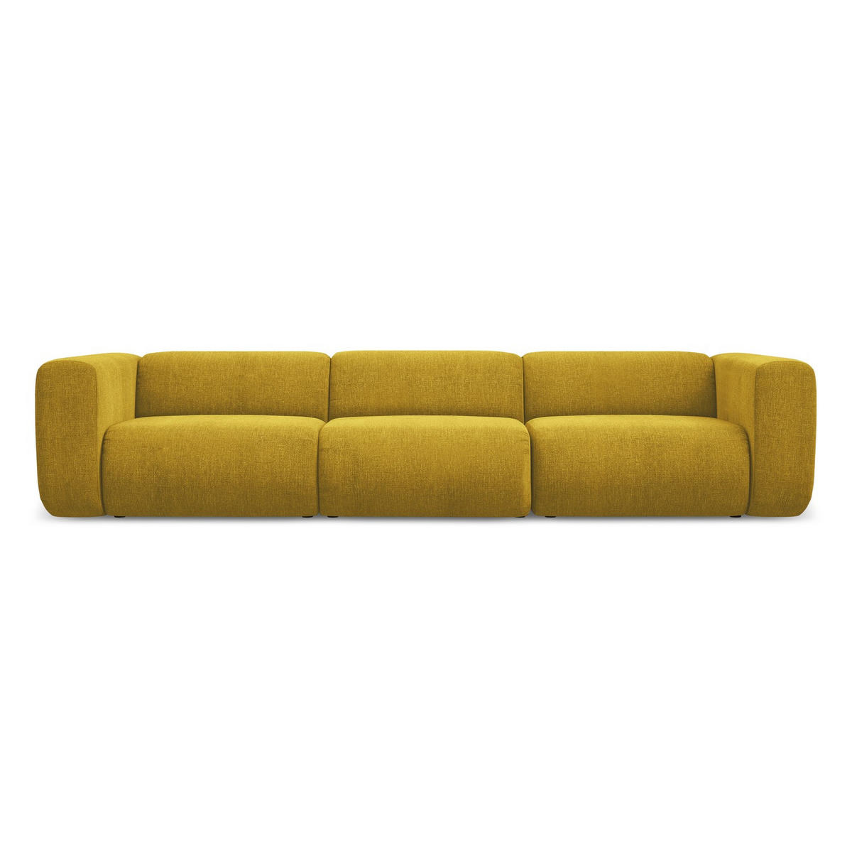 4-SITZER-SOFA Chenille Stoff Gelb - Currygelb/Gelb, Kunststoff/Textil (319/70/89cm) - LaMiaSofa