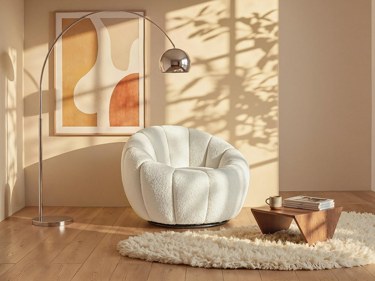 SESSEL mit gerader Rückenlehne - 1 Person - Stoff - Weiß - - Weiß, Textil (96/65/96cm) - Vente-Unique