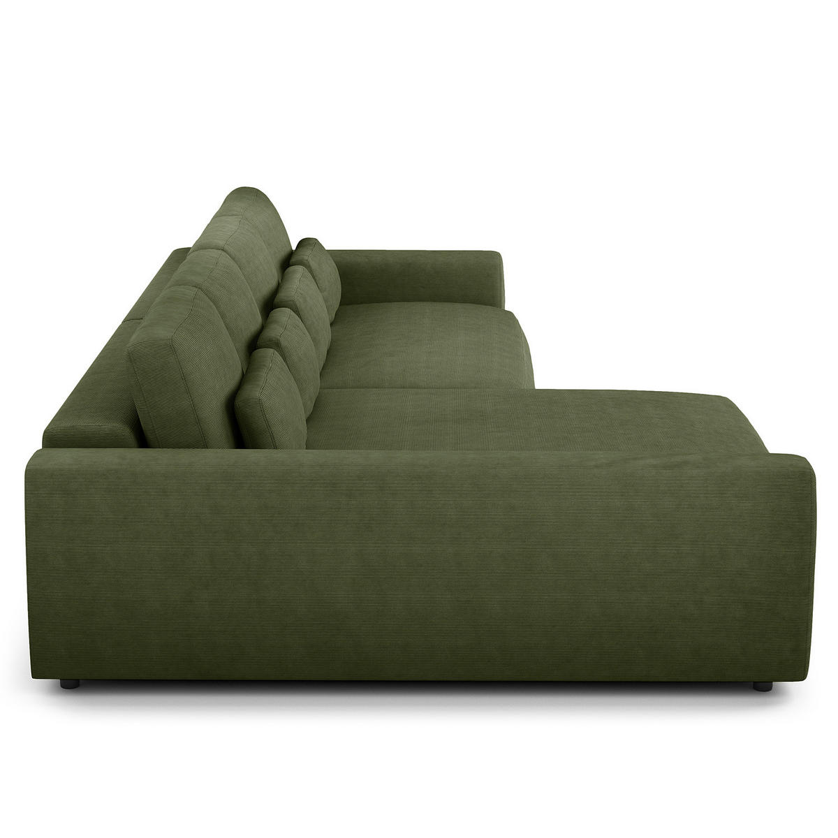 ECKSOFA mit XXL-Longchair - Schwarz/Grün, Kunststoff/Textil (323/182cm) - home24