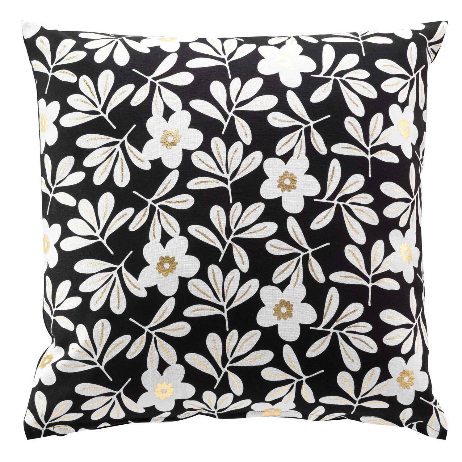 ZIERKISSEN Wilma 45/45 cm - Schwarz, Naturmaterialien (45/45cm) - Douceur d´intérieur