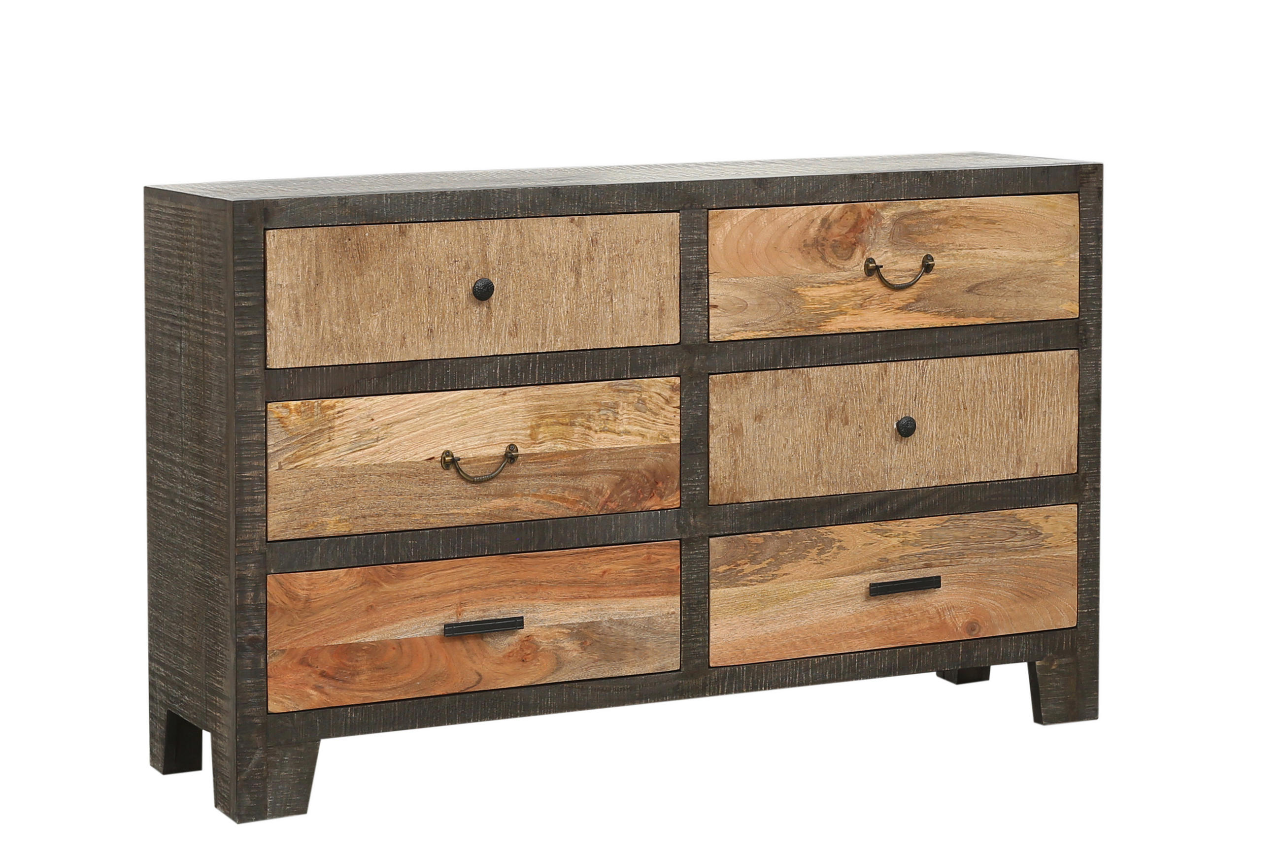 SIDEBOARD Erik Mangoholz Mehrfarbig 84x40x135cm - Multicolor, Holz (135/84/40cm) - DELUKE