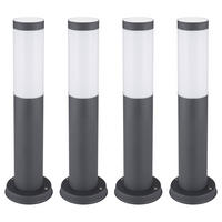 LED AUSSENLEUCHTE Edelstahl Anthrazit 4er Set - Anthrazit, Metall (7.6/7.6/45cm) - Globo Lighting
