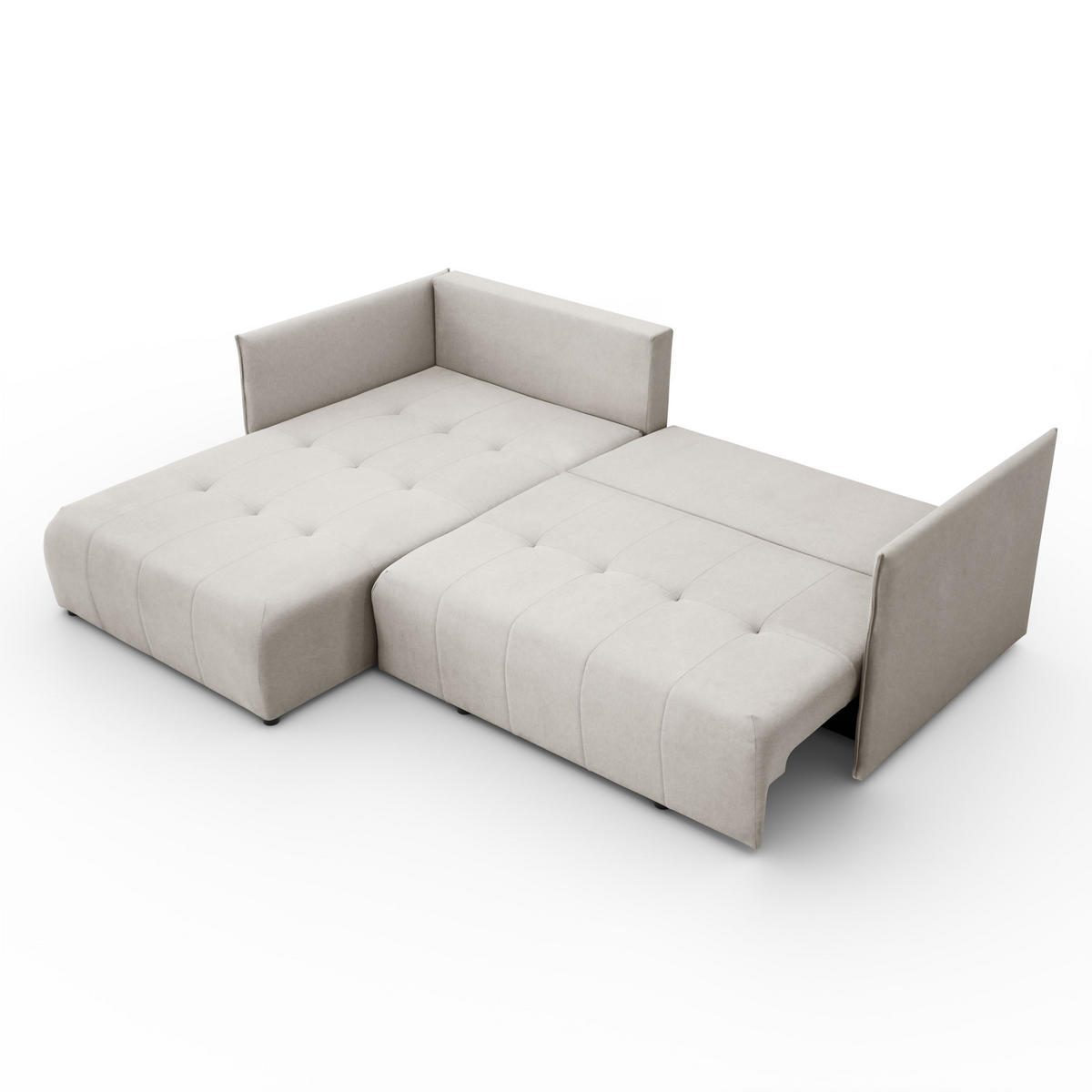 ECKSOFA L-Form Hannover stoff Castel Ecru Links - Ecru, Holz (188/246cm) - Kaiser Möbel