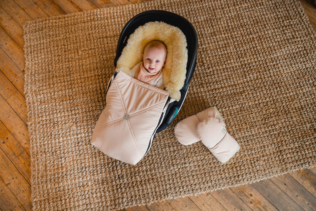 LAMMFELL-BABYSCHALENFUSSSACK Emmy, cream - Sandfarben, Fell (37/10/80cm) - Kaiserbaby
