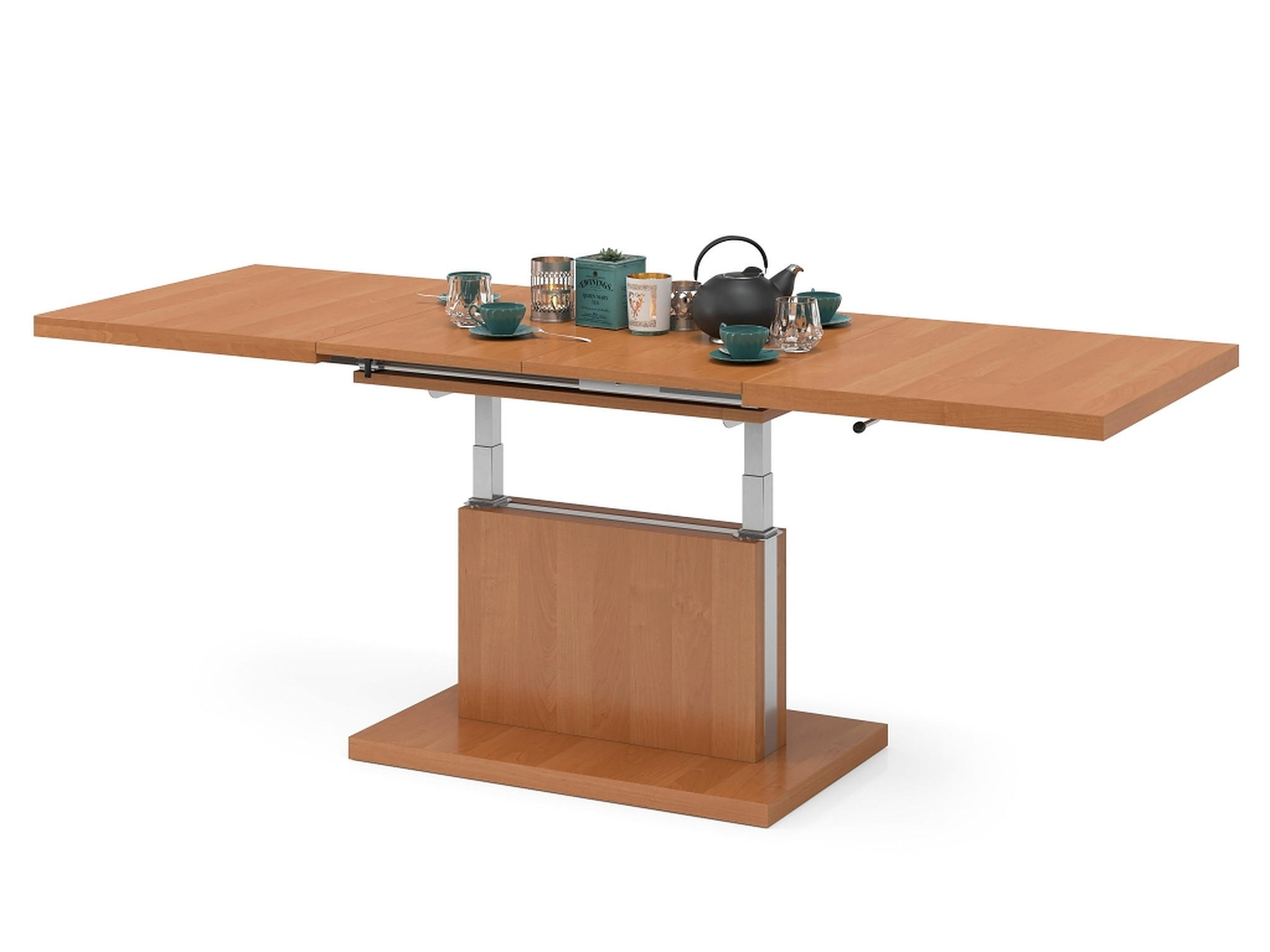 COUCHTISCH rechteckig Erle ausziehbar höhenverstellbar - Erlefarben, Holzwerkstoff (80/120/56cm) - designimpex