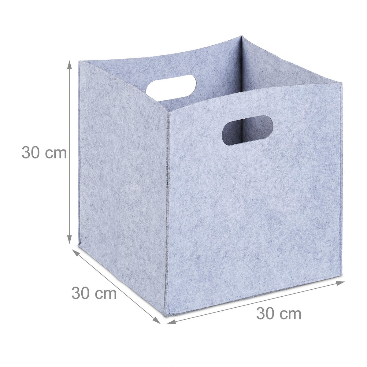 PLSTĚNÝ koš - šedá, textil (30/30/30cm) - Relaxdays