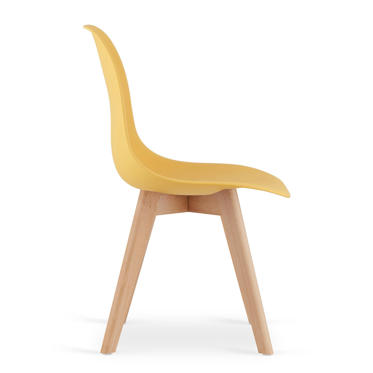 ESSZIMMERSTUHL 2-er Set KITO Senffarbener Sitz, natürliche Beine - Currygelb/Naturfarben, Kunststoff (46/80/54.5cm) - Valora