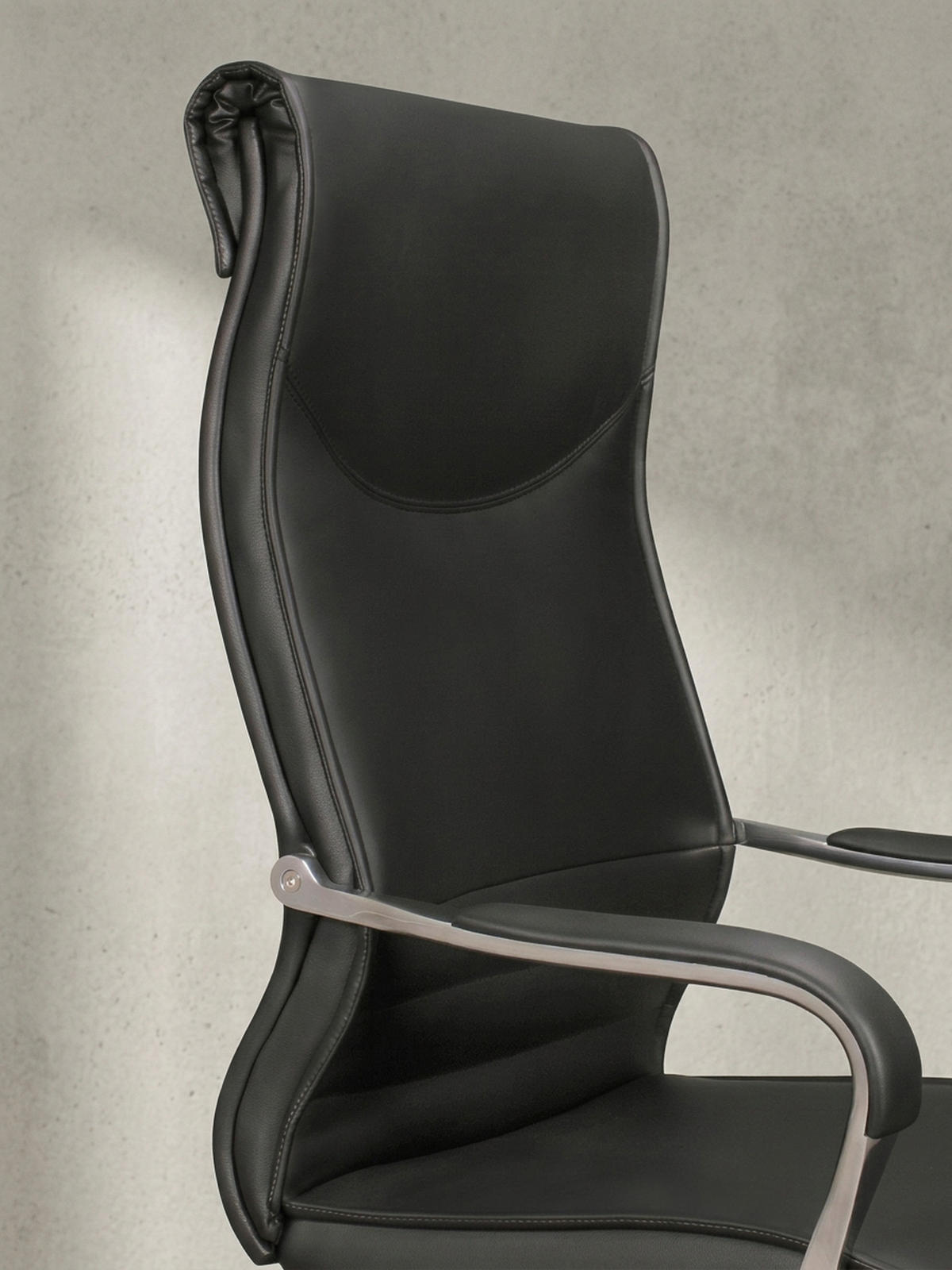 CHEFSESSEL XXL Kunstleder ergonomisch höhenverstellbar bis 150 kg VENGA, Schwarz 61x60x126 cm - Silberfarben/Schwarz, Kunststoff/Textil (61/126/60cm) - KADIMA DESIGN
