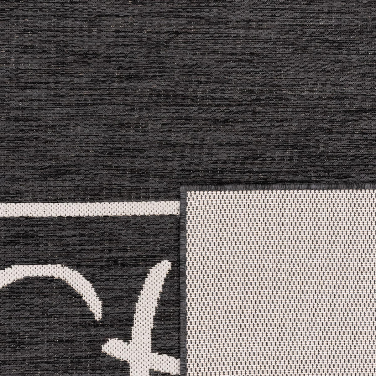 FLACHWEBTEPPICH, mit Schriftzug, aus Polypropylen, Anthrazit, 60 x 100 cm - Anthrazit, Textil (60/100cm) - KADIMA DESIGN