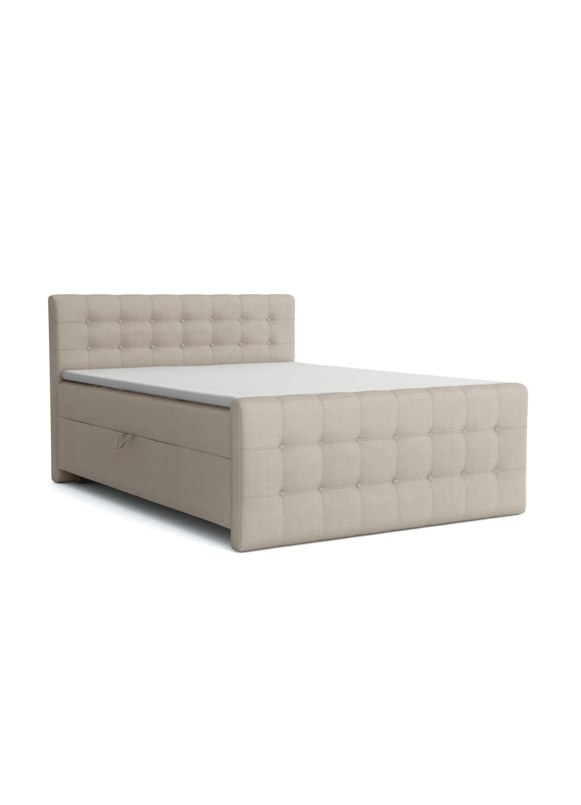 BOXBETT REEL 180/200 in Velours Beige H4 - Beige, Holz/Holzwerkstoff (180/200cm) - Deine Möbel 24