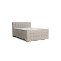 BOXBETT REEL 180/200 in Velours Beige H4 - Beige, Holz/Holzwerkstoff (180/200cm) - Deine Möbel 24