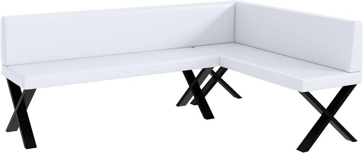ECKBANK TONI_X - Weiß, Leder (142/196cm) - Meblini