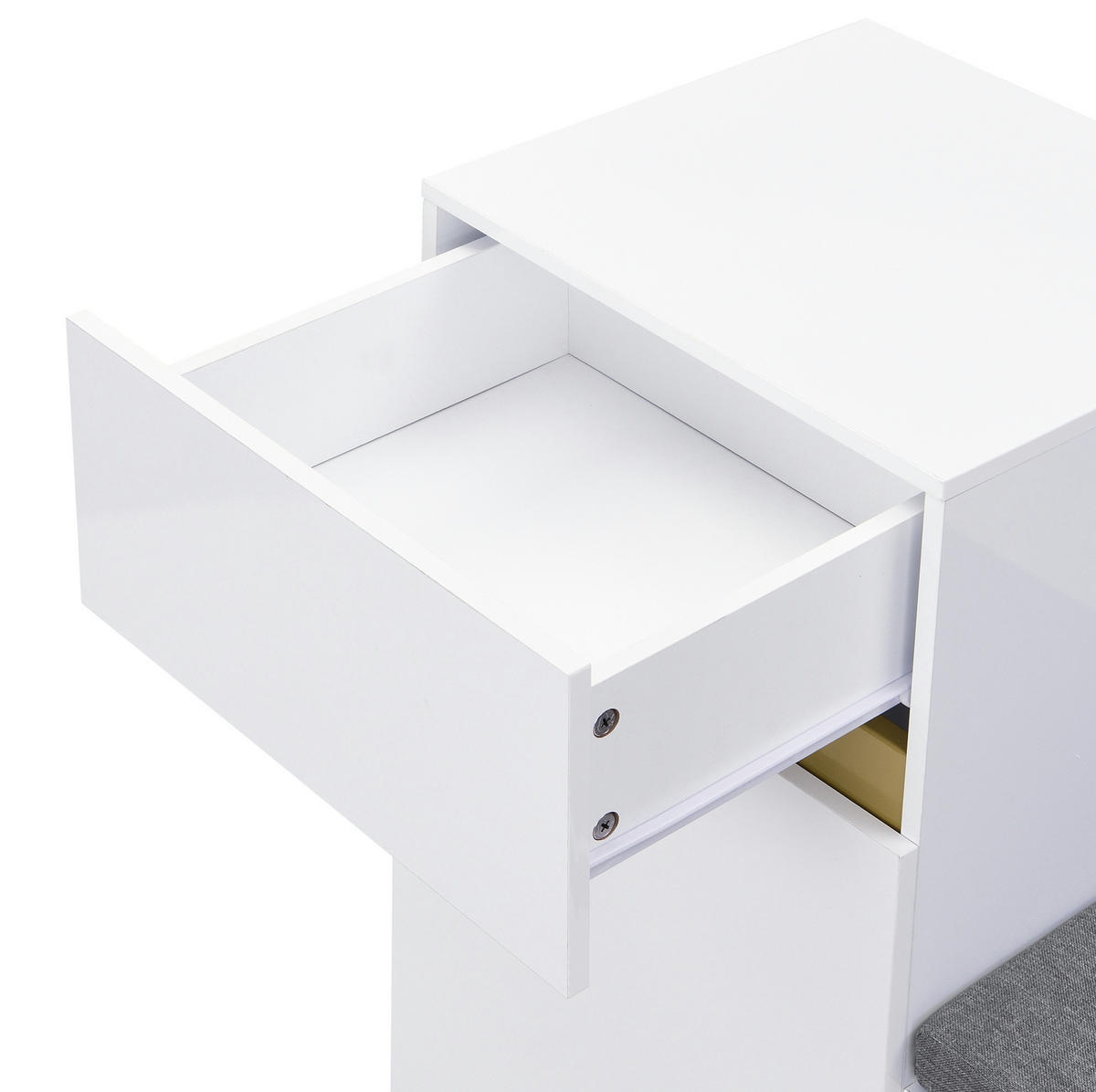 SCHUHSCHRANK aus MDF 120x35x85cm in Weiß mit Sitzbank - Weiß, Holzwerkstoff (120/85/35cm) - Modfu