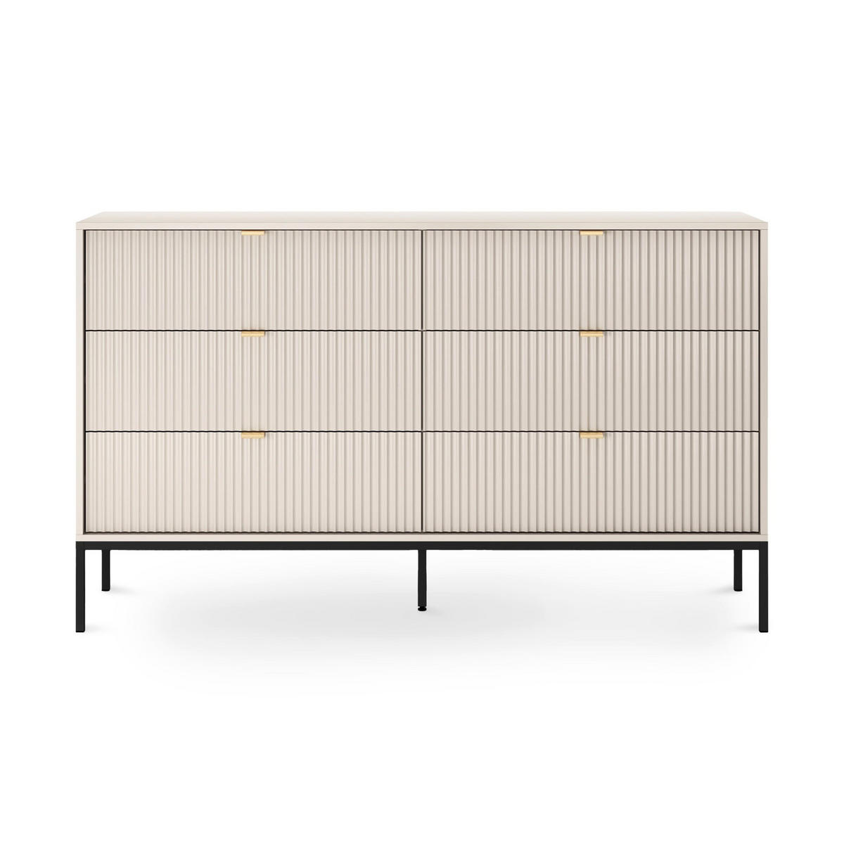 KOMMODE Roza Weiß, Beine Gold - Weiß, Holzwerkstoff (154/91/39cm) - Pillovely