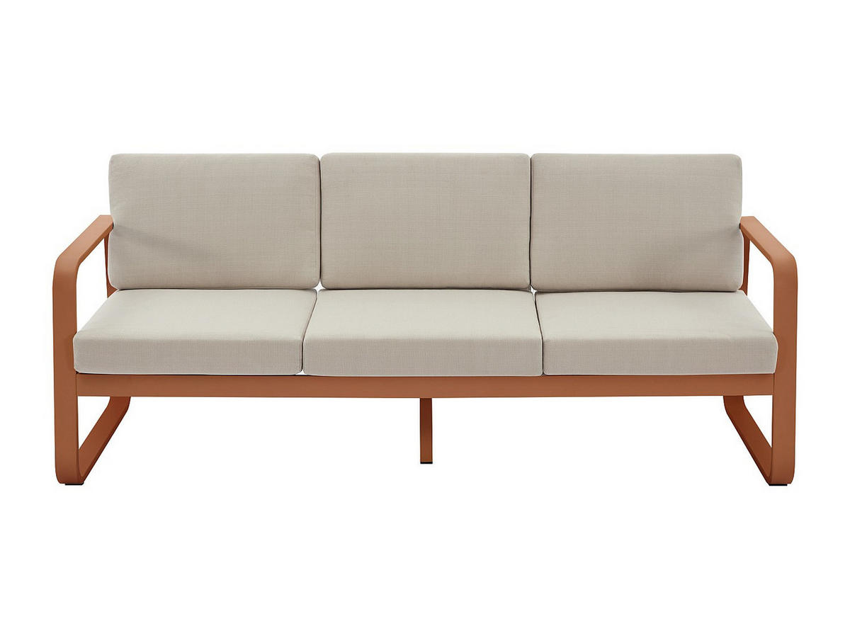 GARTENSITZGRUPPE im Set - 3 -Sitzer - Aluminium - kupferfarben - LOMIA - Braun, Metall - Vente-Unique