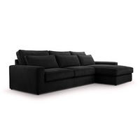 ECKSOFA 4 Sitzer Medan Mini, Schwarz - Schwarz, Textil (276/176cm) - Fedve