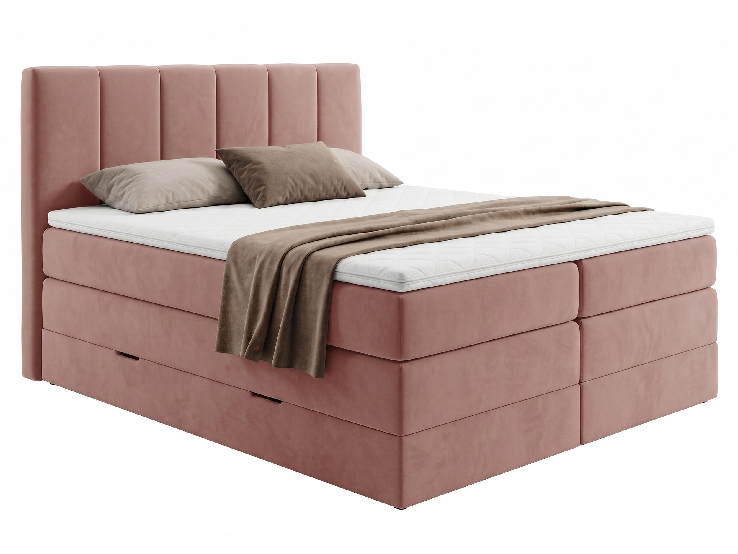 BOXSPRINGBETT Star Max - 140x200 - pink (Kronos 29) - Pink/Schwarz, Holz/Holzwerkstoff (140/200cm) - Sofnet