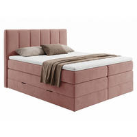 BOXSPRINGBETT Star Max - 140x200 - pink (Kronos 29) - Pink/Schwarz, Holz/Holzwerkstoff (140/200cm) - Sofnet