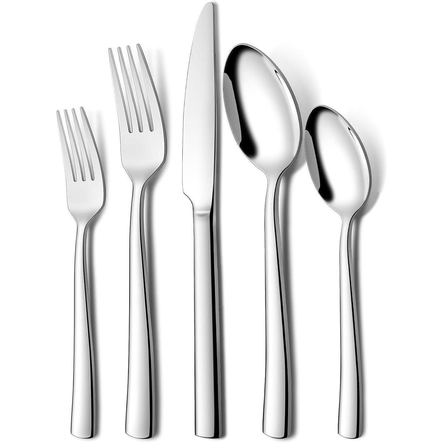 BESTECKSET 30-teilig für 6 Personen Edelstahl Hochglanzpoliert - Silberfarben, Metall