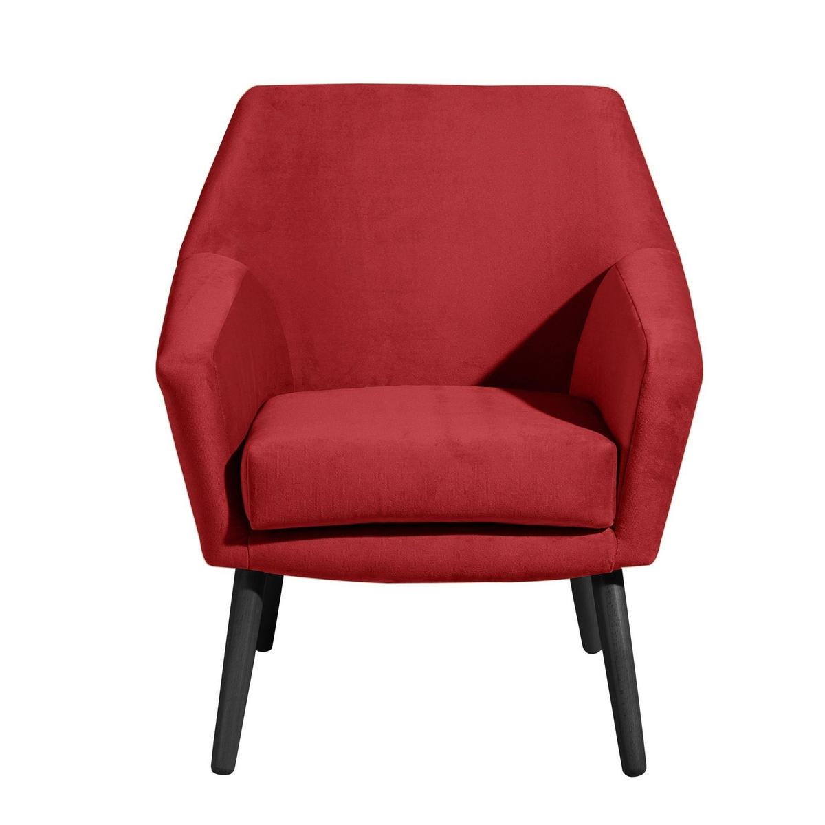 SESSEL Kachka Bezug Samtvelour Buche schwarz / ziegel - Buche Kolonial/Kirschrot, Kunststoff (71/81/67cm) - 58aufmkessel