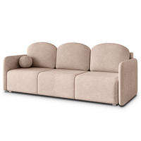 BETTSOFA SUVI III NV Beige Geflochtener Stoff mit Schlaffunktion - Beige, Textil (90/85/220cm) - MASSENO