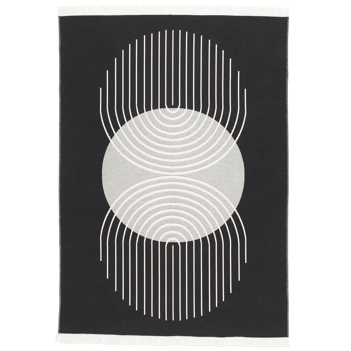 TEPPICH BEIDSEITIG ETHNO KELIM CIRCLE - Creme, Textil (140/200cm) - Pergamon