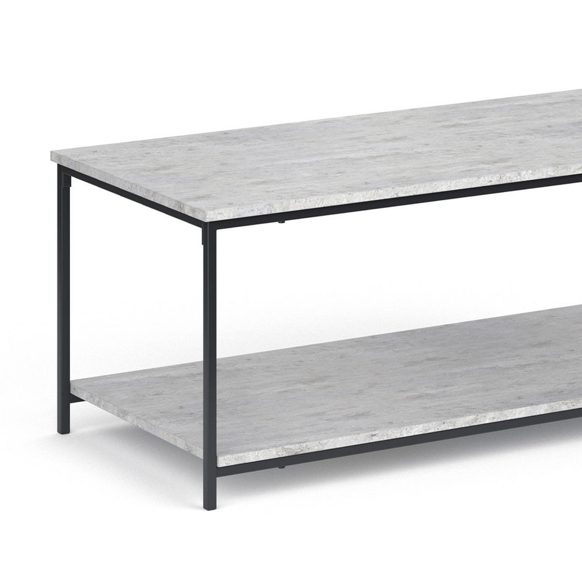 COUCHTISCH Fyrk Beton 108 x 52 cm - Schwarz/Grau, Holzwerkstoff (52/108/45cm) - Vicco