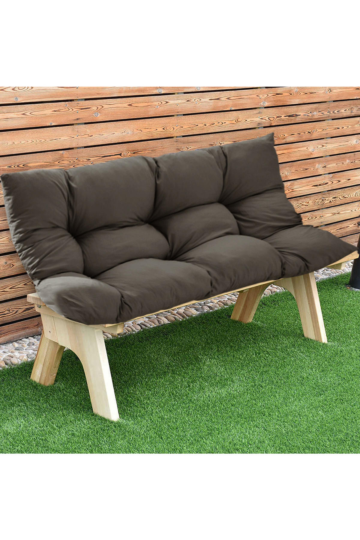 BANKKISSEN aus Polyester Dunkelgraues rechteckiges gestepptes Vielseitig einsetzbar 120 cm B x 80 cm - Dunkelgrau, Textil (80/120cm) - Livingandhome