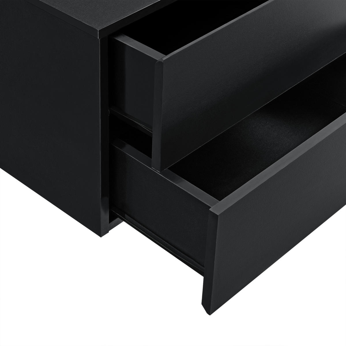 WANDREGAL Ampfing - Schwarz, Holzwerkstoff (40/30/29cm) - [en.casa]