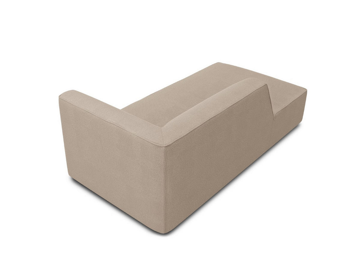 CHAISELONGUE links Ruby aus strukturiertem Stoff dunkelbeige - Taupe, Textil (180/69/93cm) - Micadoni