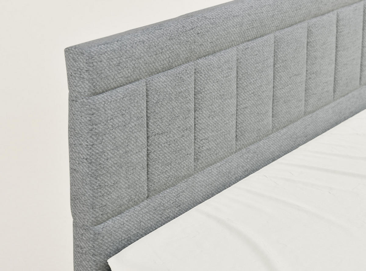 BOXSPRINGBETT Caya 140/200 cm, in Grau, Bettkasten, Matratze, Topper - Schwarz/Grau, Holz/Holzwerkstoff (140/200cm) - Maison de Reve