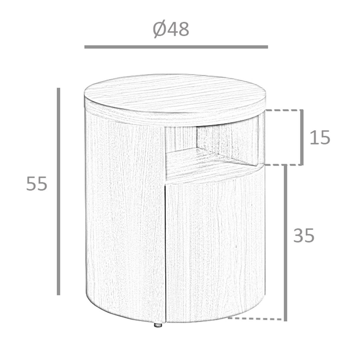 NACHTSCHRANK Nachttisch Nussbaum Ø48/55 cm - Nussbaumfarben, Holz (48/55/48cm) - ANGEL CERDA