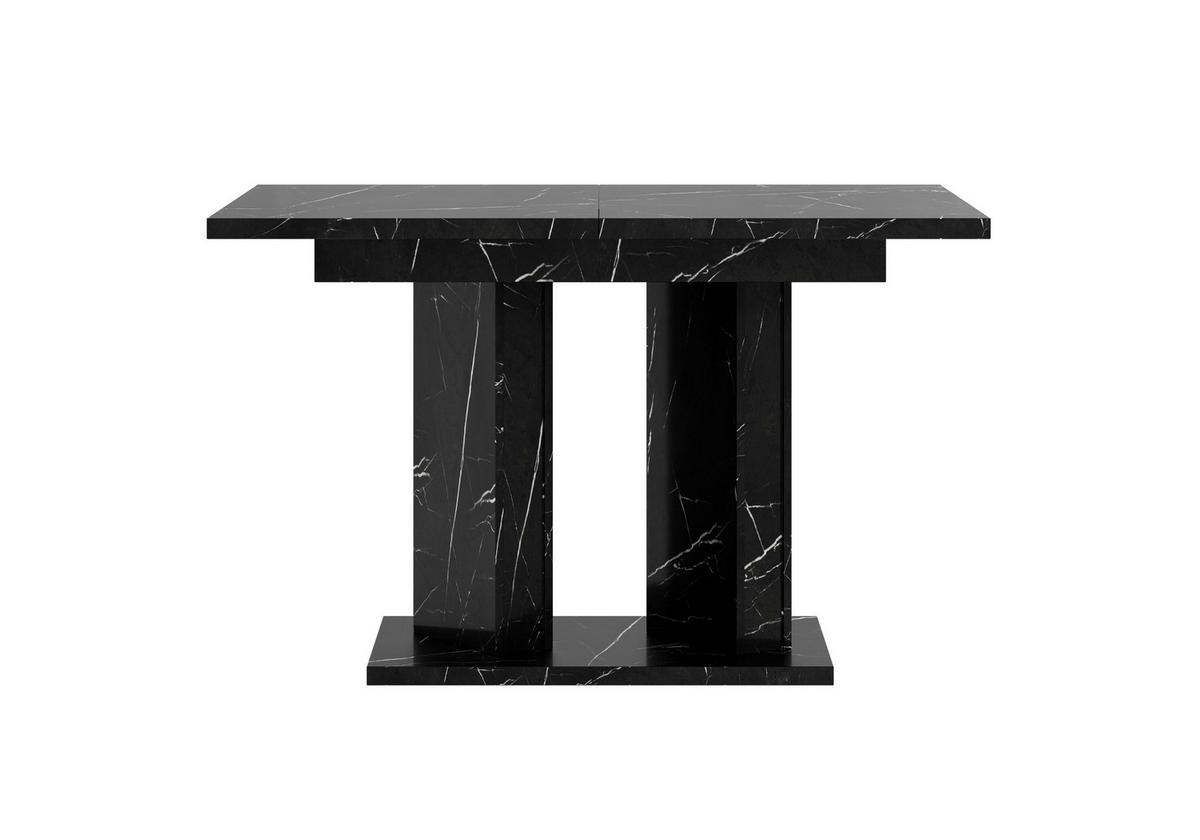 ESSTISCH ausziehbar in Schwarz Marmor-Optik - Schwarz Hochglanz, Holzwerkstoff (80/160/75cm) - Home Collective