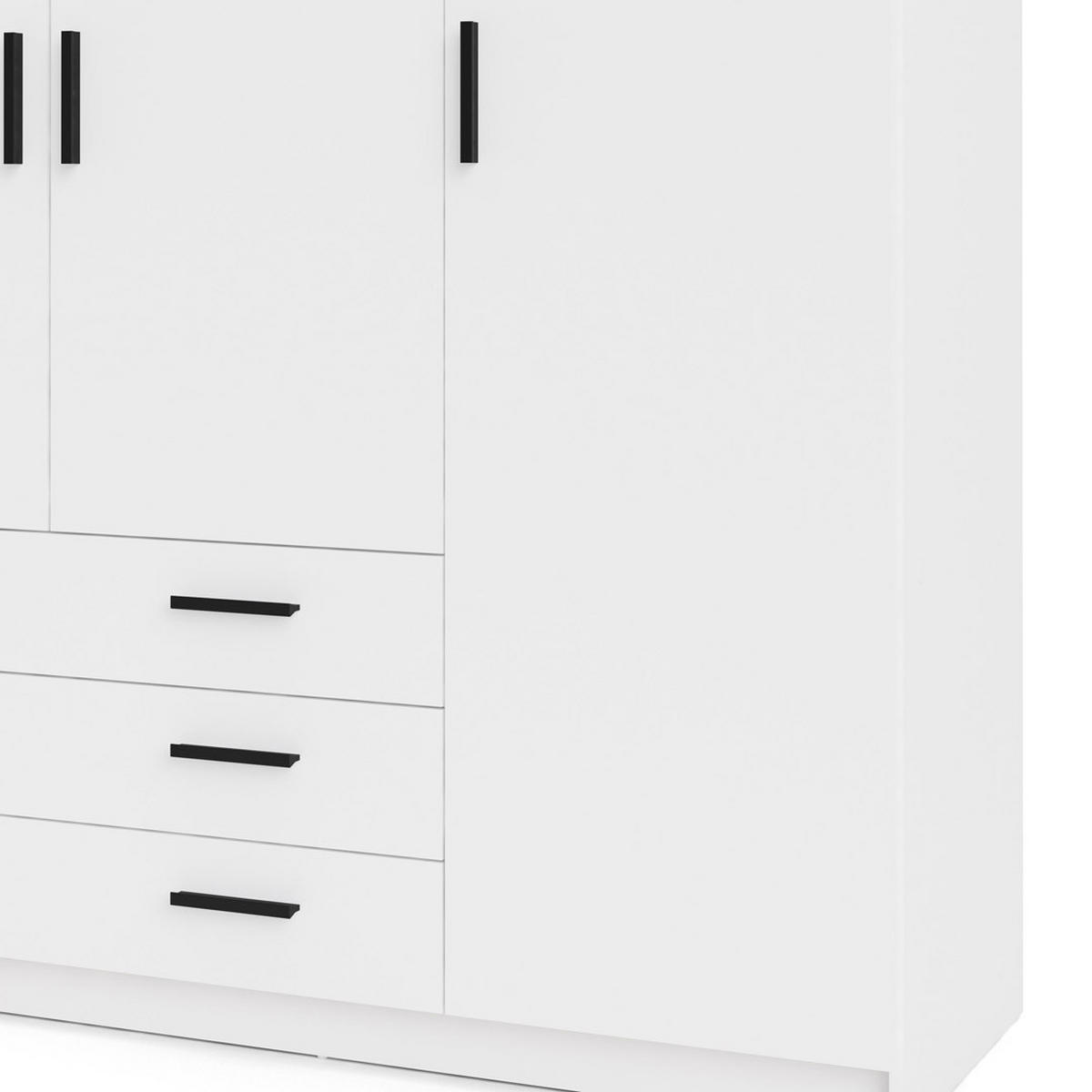 KLEIDERSCHRANK weiß - Weiß, Holzwerkstoff (196/201/50cm) - ebuy24