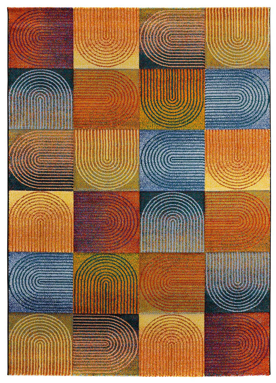 Atticgo Webteppich Mehrfarbig, Orange, Blau 120x170 cm