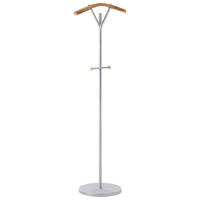 VĚŠÁK NA OBLEČENÍ Stříbrný Thompson - světle hnědá, kov (40/130/30cm) - Beliani