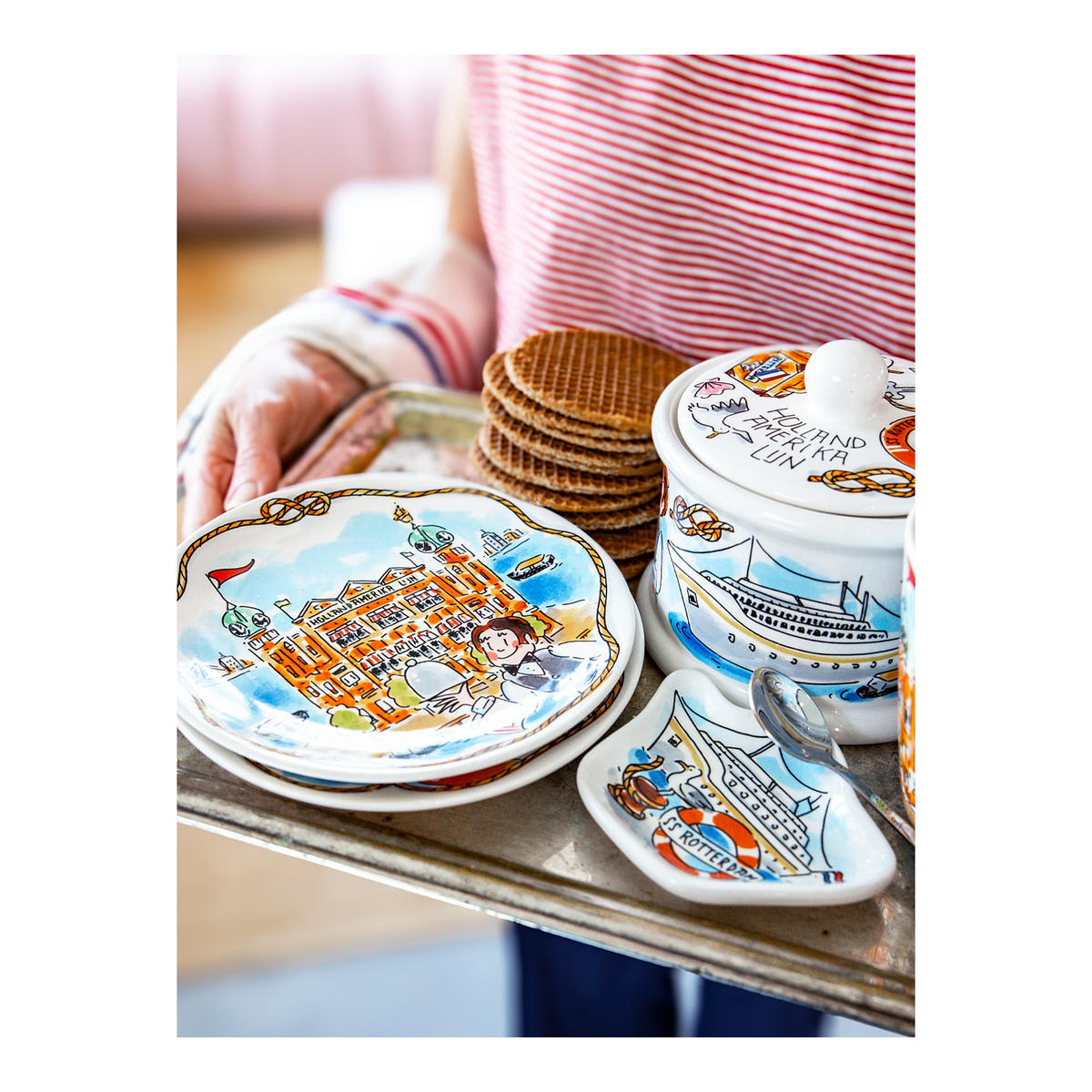 VORRATSDOSE Holland-Amerika Linie in Bunt - 12,5cm - Multicolor, Keramik (14/13/14.3cm) - Blond Amsterdam