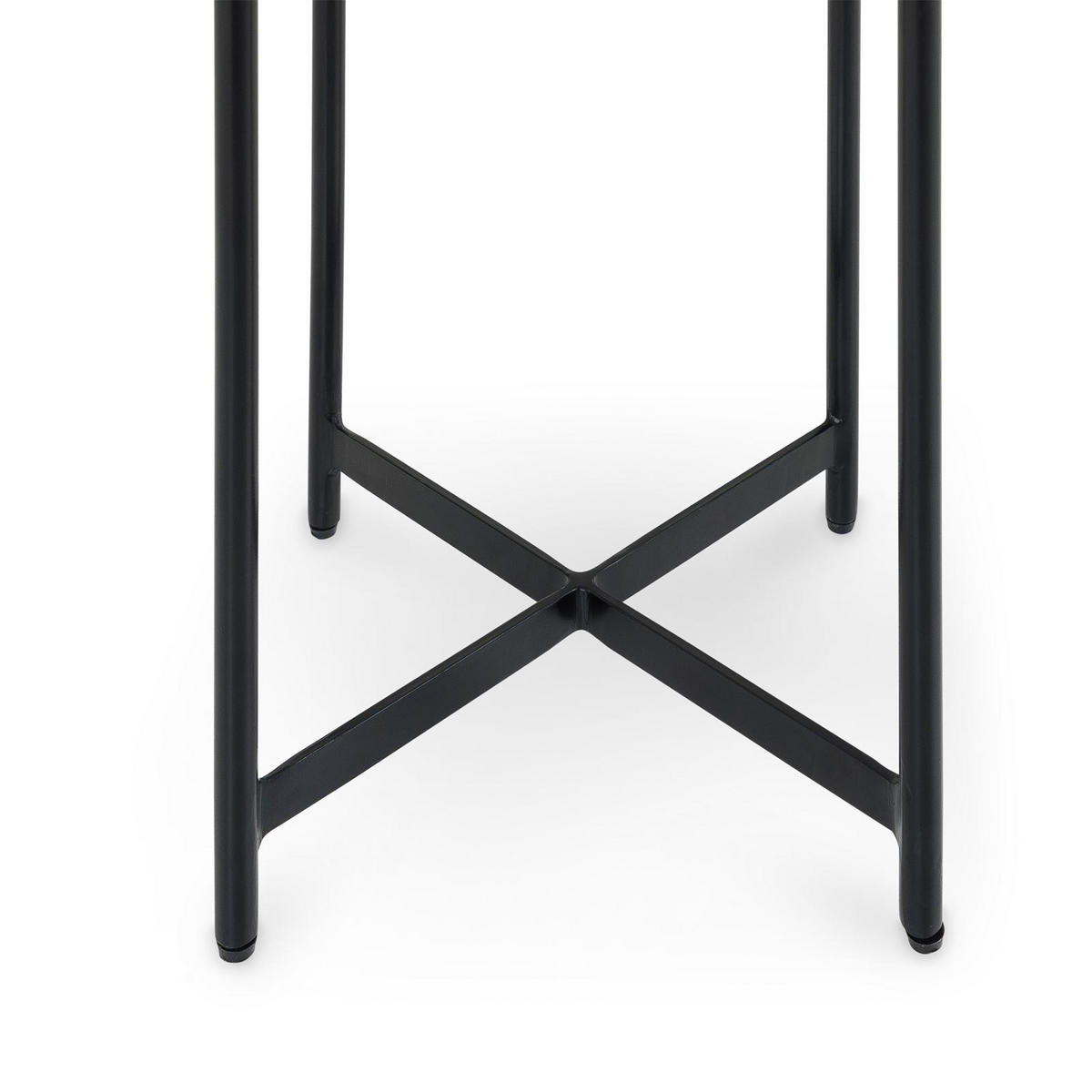 BEISTELLTISCH CRATO schwarz/weiß - Schwarz/Weiß, Metall (36/36/55cm) - IDIMEX