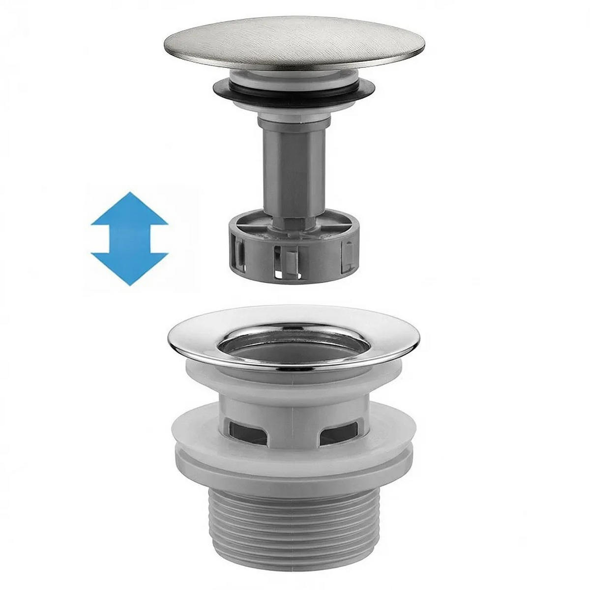 WASCHBECKEN-SIPHON Klik-klak Universal Rea Flow Brush Nickel - Nickelfarben, Metall (6.6/11.8/93cm) - REA