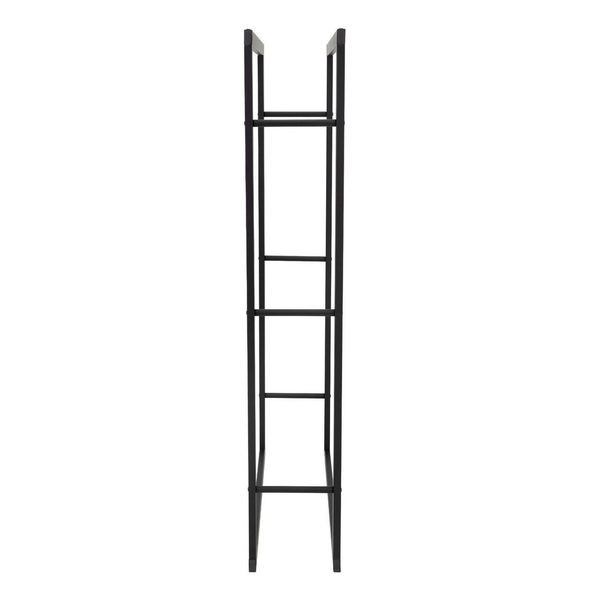 KAMINHOLZREGAL - Schwarz, Metall (25/150/40cm) - ML-DESIGN