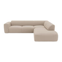 SOFA ohne Schlafmöglichkeit - 6 Personen - Samt, Stoff - Beige - - Beige, Textil (269/221cm) - Vente-Unique