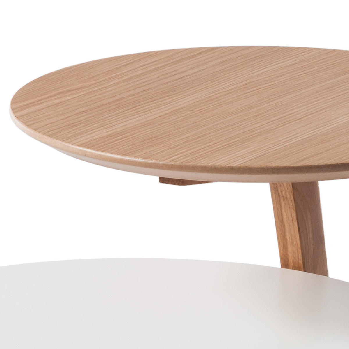 BEISTELLTISCH - Eiche teilmassiv - Eiche / Weiß - Eichefarben/Weiß, Holz/Holzwerkstoff (50/60/55cm) - home24