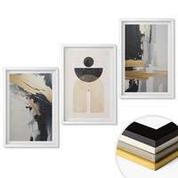 WANDBILDER 3er-Set - 40x60 cm Weißer Rahmen - Abstrakte Geometrie Eleganz - Weiß, Kunststoff (40/60cm) - ArtPrintCave